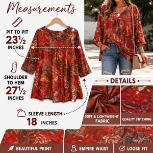 Additions by Chico Sheer SZ 2 Boho Tunic Blouse Flowy Abstract Festival Top